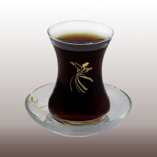 ALTIN SEMAZEN BASKILI ÇAY BARDAĞI