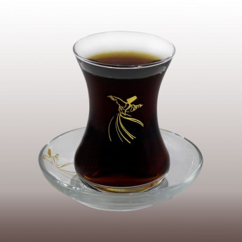 ALTIN SEMAZEN BASKILI ÇAY BARDAĞI