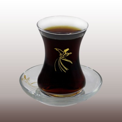 ALTIN SEMAZEN BASKILI ÇAY BARDAĞI