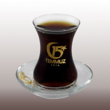 ALTIN 15 TEMMUZ BASKILI ÇAY BARDAĞI