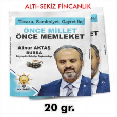 BURSA ADAYI 20 Gr.'lık ÇİFTE KAVRULMUŞ ÇEKİRDEK  TÜRK KAHVESİ AMBALAJ UYGULAMASI