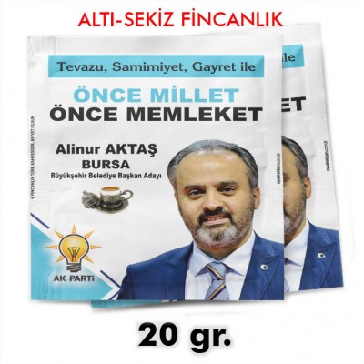 BURSA ADAYI 20 Gr.'lık ÇİFTE KAVRULMUŞ ÇEKİRDEK  TÜRK KAHVESİ AMBALAJ UYGULAMASI