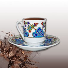 TÜRK-ÇİNİ DESENLİ PORSELEN TÜRK KAHVESİ FİNCANI