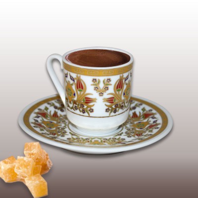 TÜRK-ÇİNİ DESENLİ PORSELEN TÜRK KAHVESİ FİNCANI